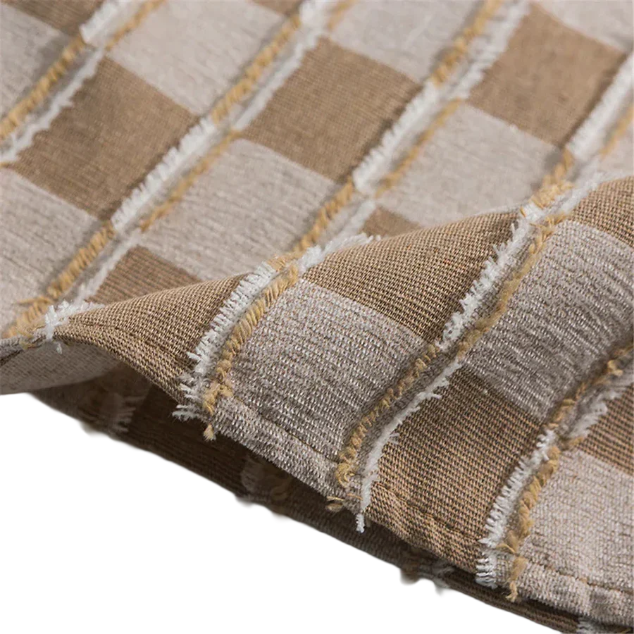 Herenoverhemd met lange mouwen in kaki en crème