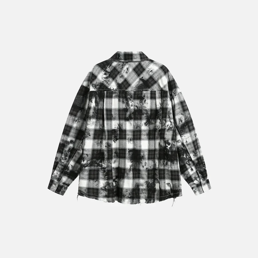 Herenoverhemd met lange mouwen in zwart en wit