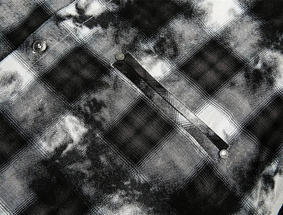 Herenoverhemd met lange mouwen in zwart en wit